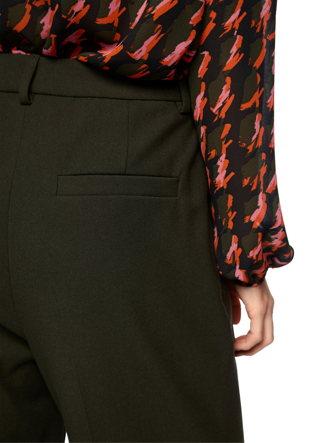 Marc Cain FAQUS Pantalon met Persvouwen – Groen-62% polyester, 34% viscose, 4% elastaan<br />-DAMES BROEKEN-Groen