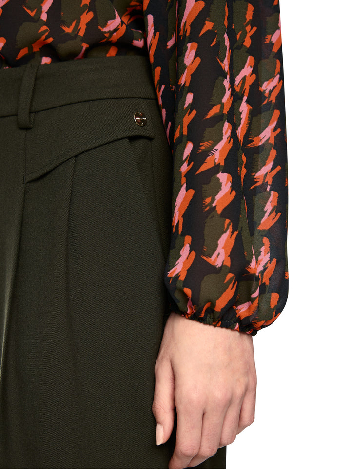 Marc Cain FAQUS Pantalon met Persvouwen – Groen-62% polyester, 34% viscose, 4% elastaan<br />-DAMES BROEKEN-Groen