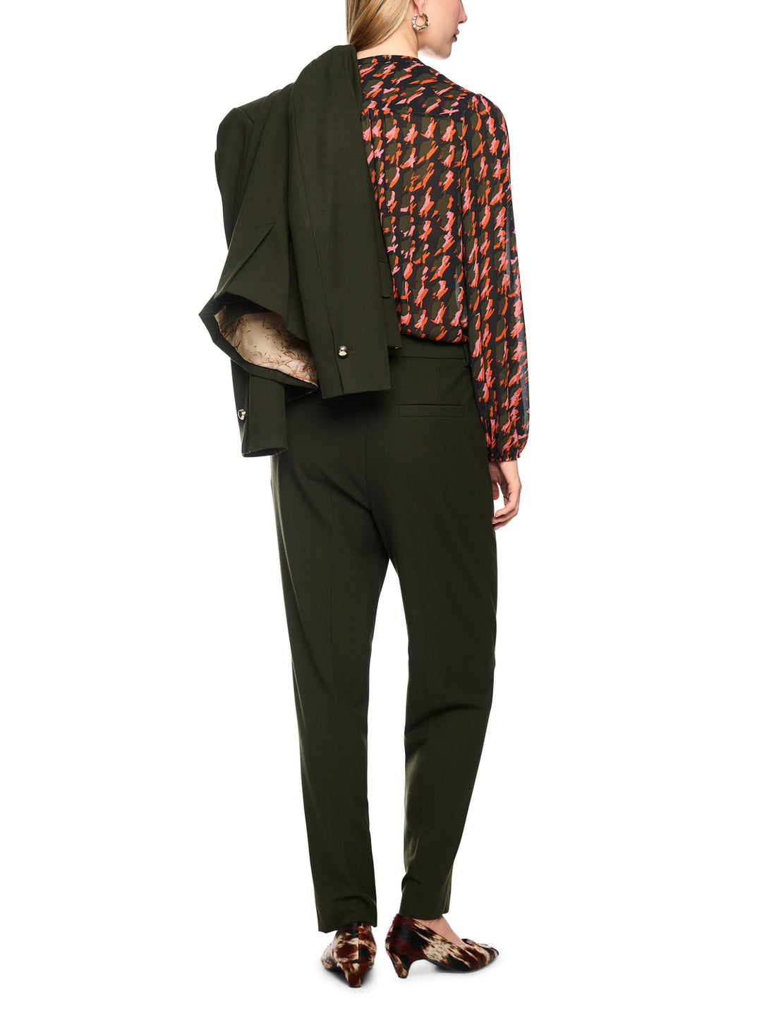Marc Cain FAQUS Pantalon met Persvouwen – Groen-62% polyester, 34% viscose, 4% elastaan<br />-DAMES BROEKEN-Groen