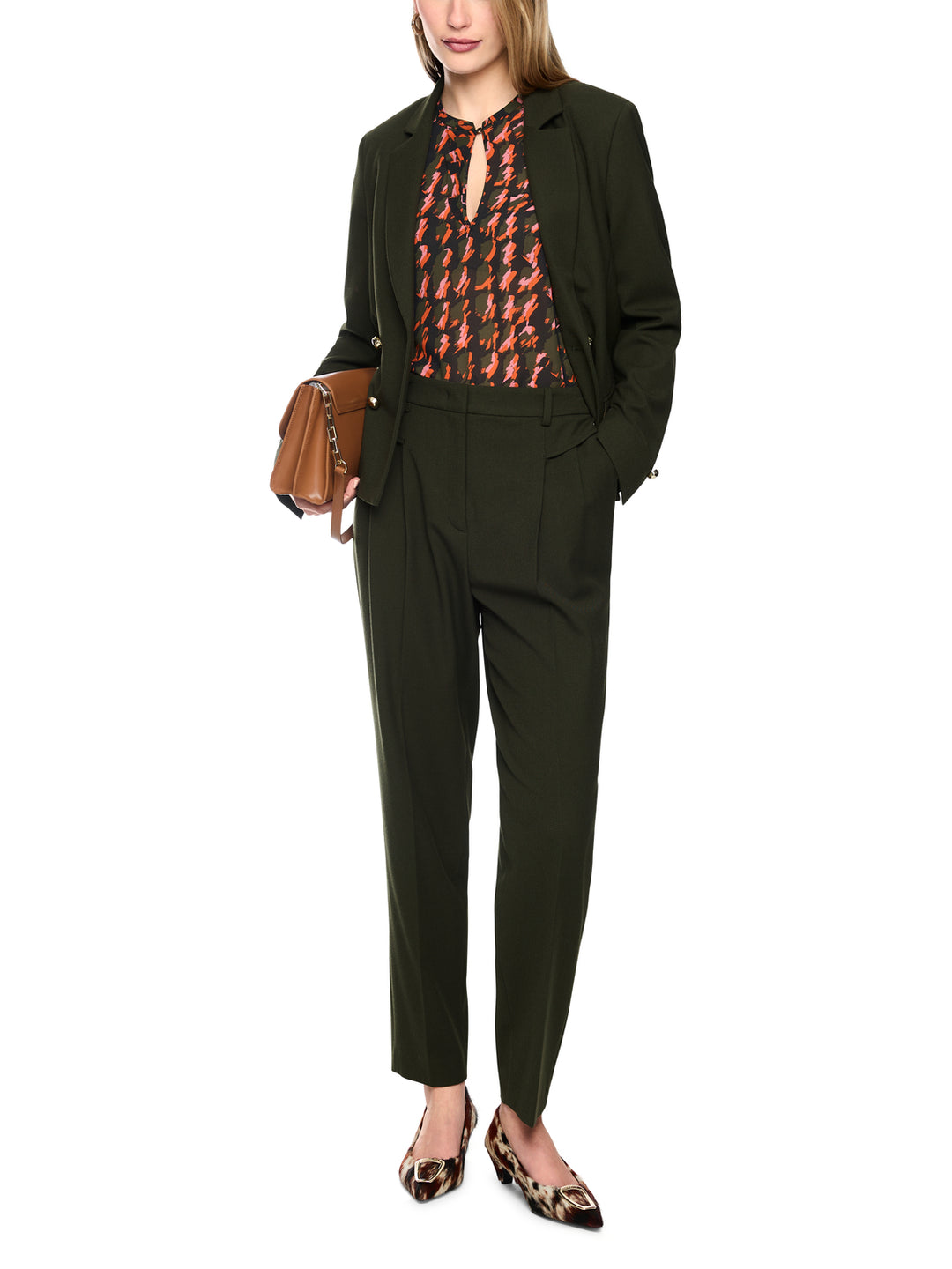 Marc Cain FAQUS Pantalon met Persvouwen – Groen-62% polyester, 34% viscose, 4% elastaan<br />-DAMES BROEKEN-Groen