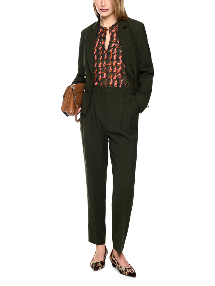 Marc Cain FAQUS Pantalon met Persvouwen – Groen-62% polyester, 34% viscose, 4% elastaan<br />-DAMES BROEKEN-Groen