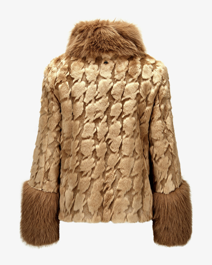 Marc Cain Faux Fur Jacket – Bruin-50% acryl, 50% modacryl<br />Voering: 55% polyester, 45% viscose-DAMES JASSEN & JACKS-B