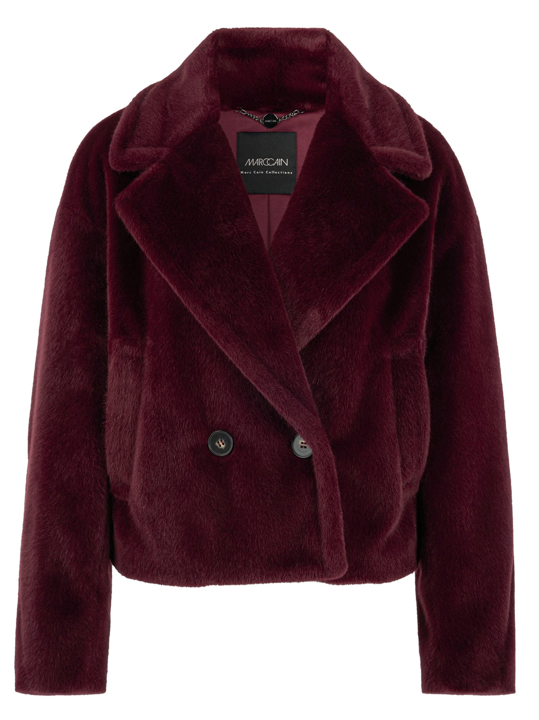 Marc Cain Faux Fur Jacket – Rood-100% polyester-DAMES JASSEN & JACKS-Rood