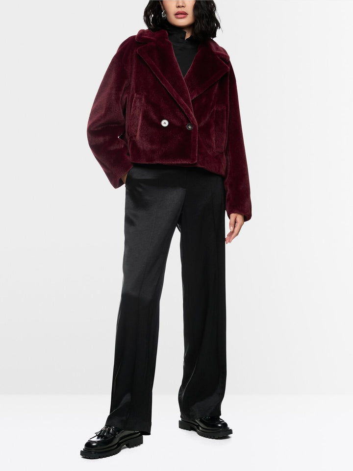 Marc Cain Faux Fur Jacket – Rood-100% polyester-DAMES JASSEN & JACKS-Rood