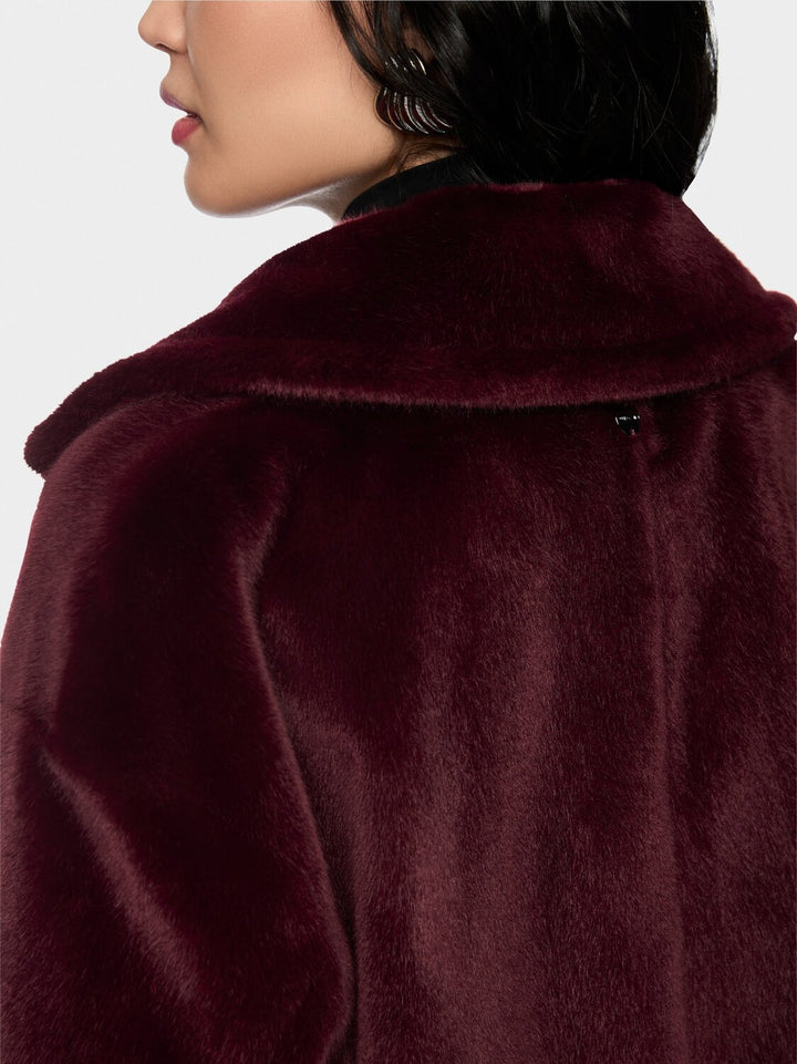 Marc Cain Faux Fur Jacket – Rood-100% polyester-DAMES JASSEN & JACKS-Rood