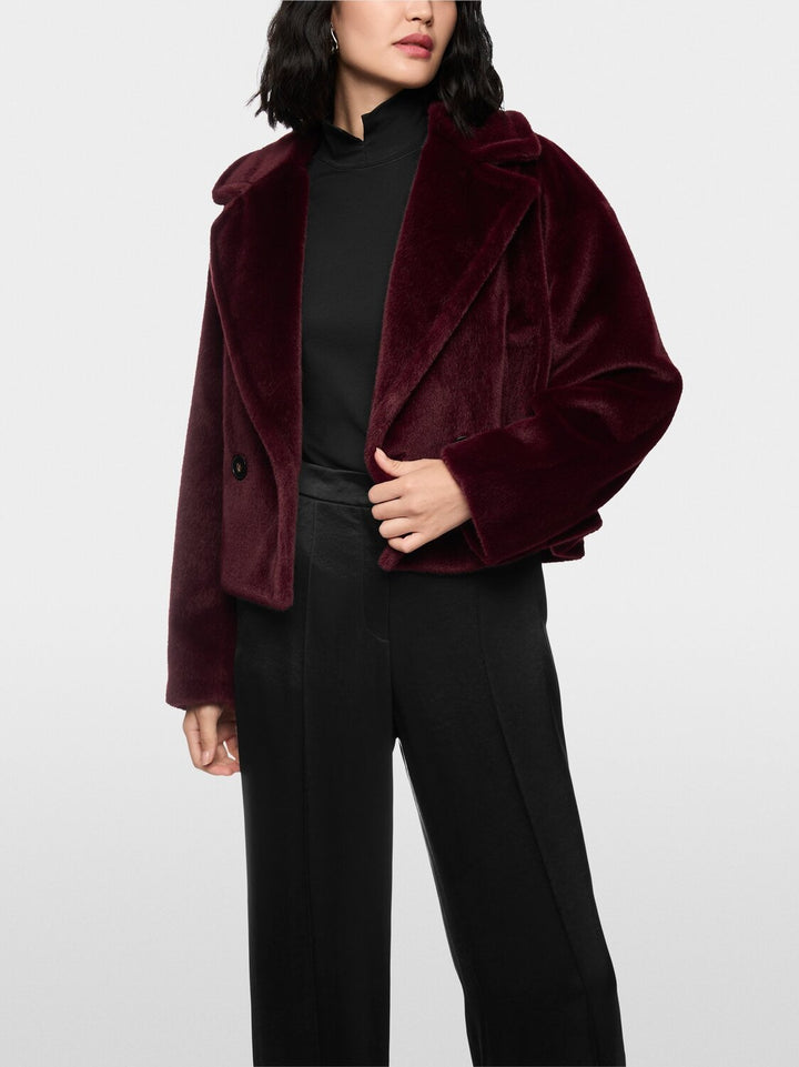 Marc Cain Faux Fur Jacket – Rood-100% polyester-DAMES JASSEN & JACKS-Rood