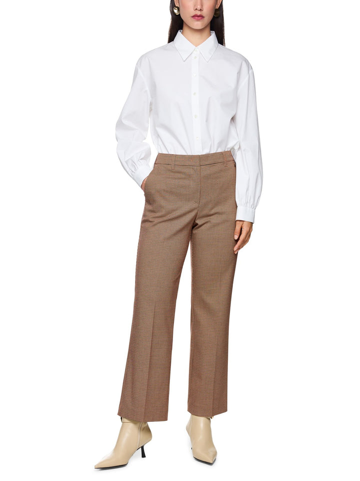 Marc Cain Feminine Fit FAID High Waist-64% polyester, 34% viscose, 2% elastaan-DAMES BROEKEN-Bruin