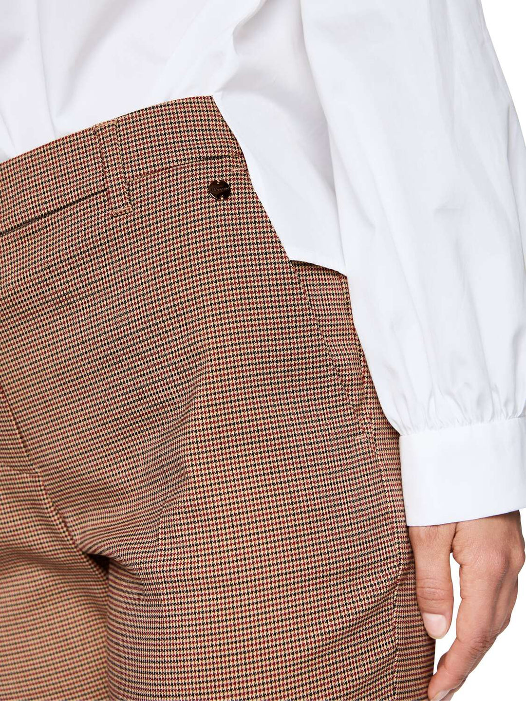 Marc Cain Feminine Fit FAID High Waist-64% polyester, 34% viscose, 2% elastaan-DAMES BROEKEN-Bruin