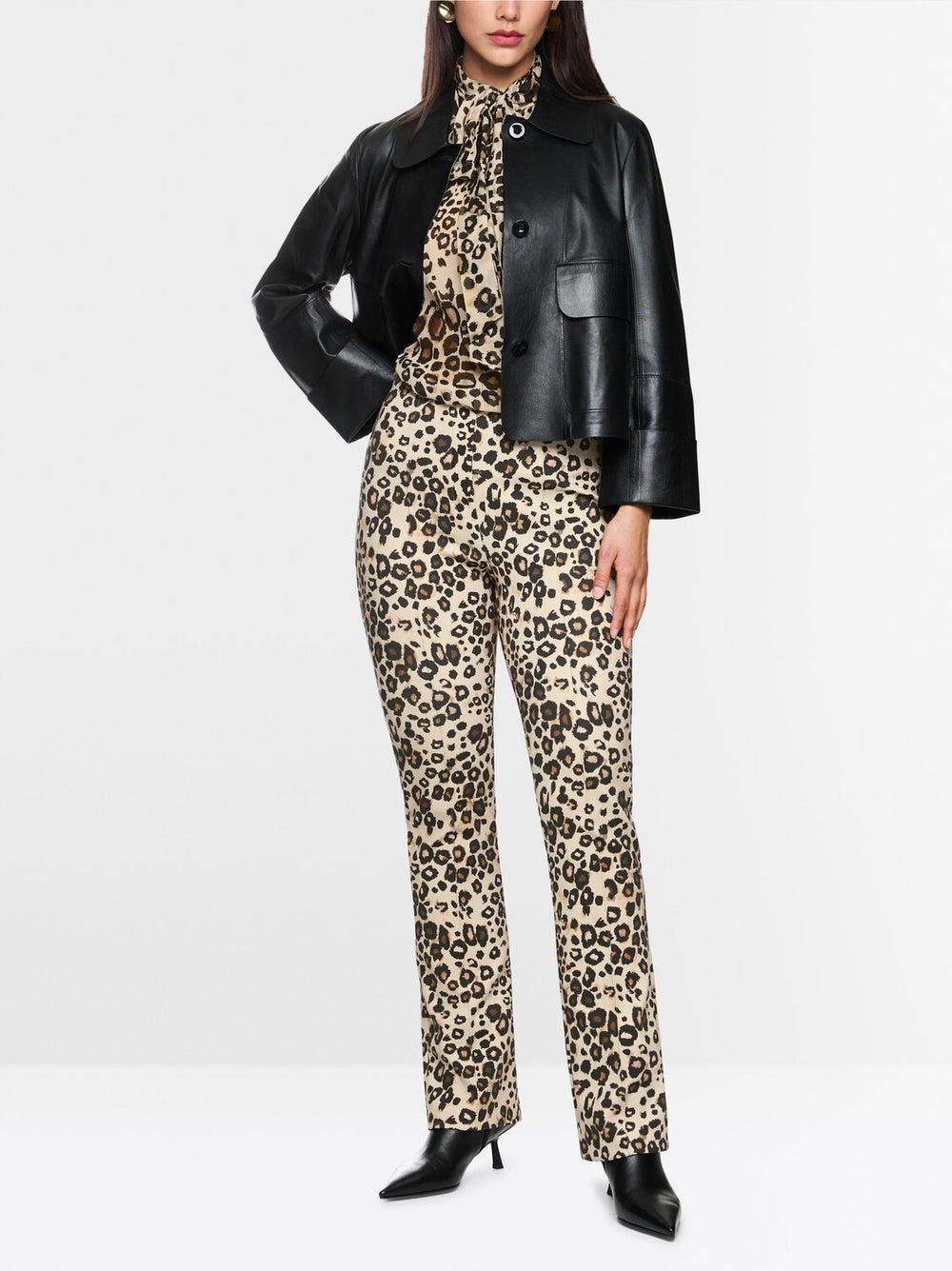 Marc Cain Frederica Pantalon – Soft Cappuccino-87% polyamide, 13% elasthaan -DAMES BROEKEN-Bruin