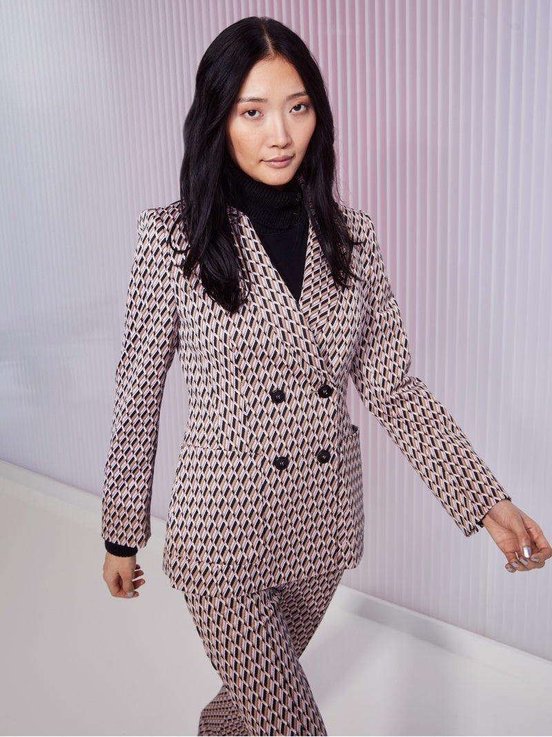 Marc Cain gebreide blazer-66% Polyester<br />26% Polyamide<br />8% Elastaan-DAMES BLAZERS & GILETS-Roze