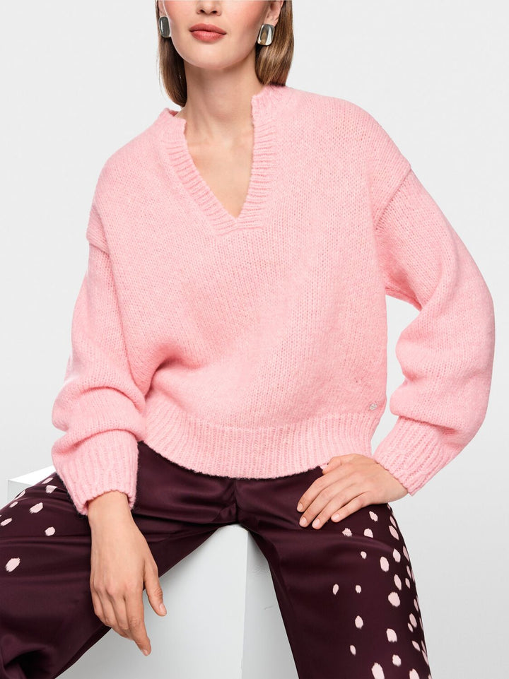 Marc Cain Gebreide Trui – Roze-45% wol, 30% alpaca, 25% polyamide-DAMES TRUIEN & VESTEN-Roze