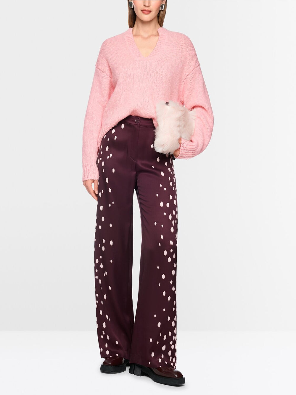 Marc Cain Gebreide Trui – Roze-45% wol, 30% alpaca, 25% polyamide-DAMES TRUIEN & VESTEN-Roze