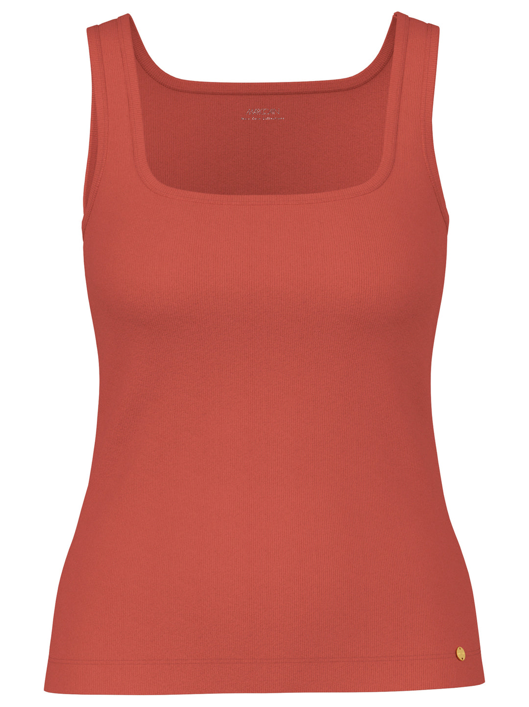 Marc Cain Geribbelde top van modal stretch – Rood-50% modal, 40% polyamide, 10% elastaan-DAMES TOPS & BLOUSES-Rood