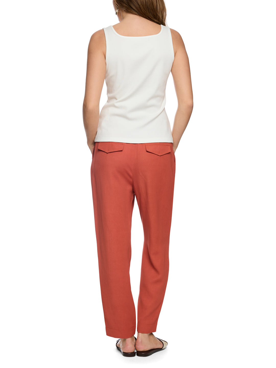 Marc Cain Geribbelde top van modal stretch – Wit-50% modal, 40% polyamide, 10% elastaan-DAMES TOPS & BLOUSES-Wit