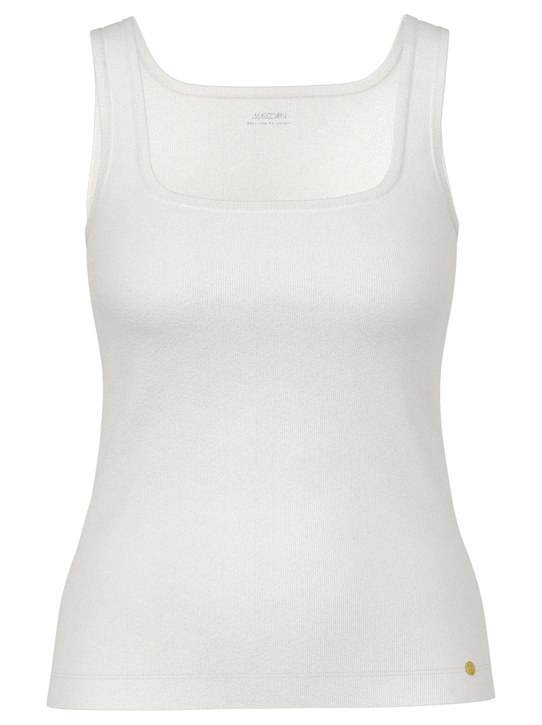 Marc Cain Geribbelde top van modal stretch – Wit-50% modal, 40% polyamide, 10% elastaan-DAMES TOPS & BLOUSES-Wit