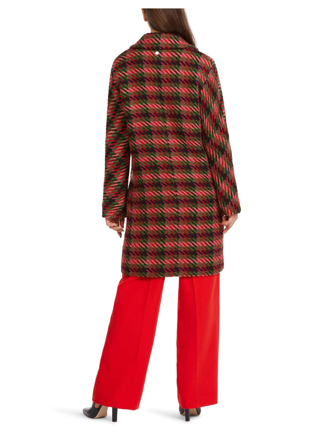 Marc Cain geruite mantel-Futter Arm: 57% viscose, 43% polyester<br />voering: 100% polyester<br />alg.: 50% polyester, 25% wol, 23% acetaat, 2% andere vezels-DAMES JASSEN & JACKS-Groen