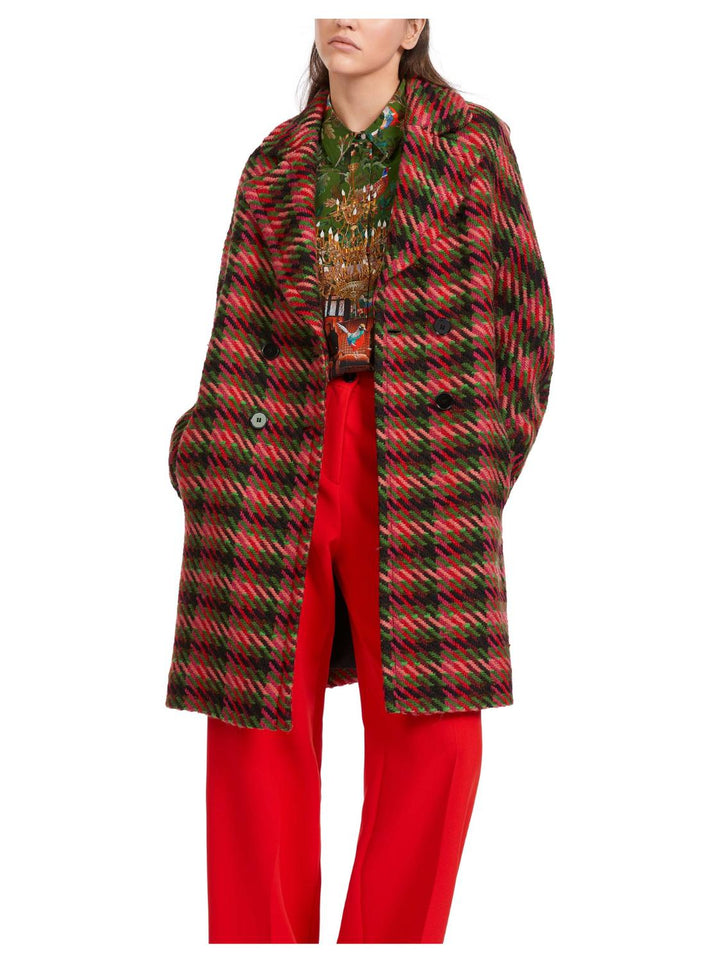 Marc Cain geruite mantel-Futter Arm: 57% viscose, 43% polyester<br />voering: 100% polyester<br />alg.: 50% polyester, 25% wol, 23% acetaat, 2% andere vezels-DAMES JASSEN & JACKS-Groen