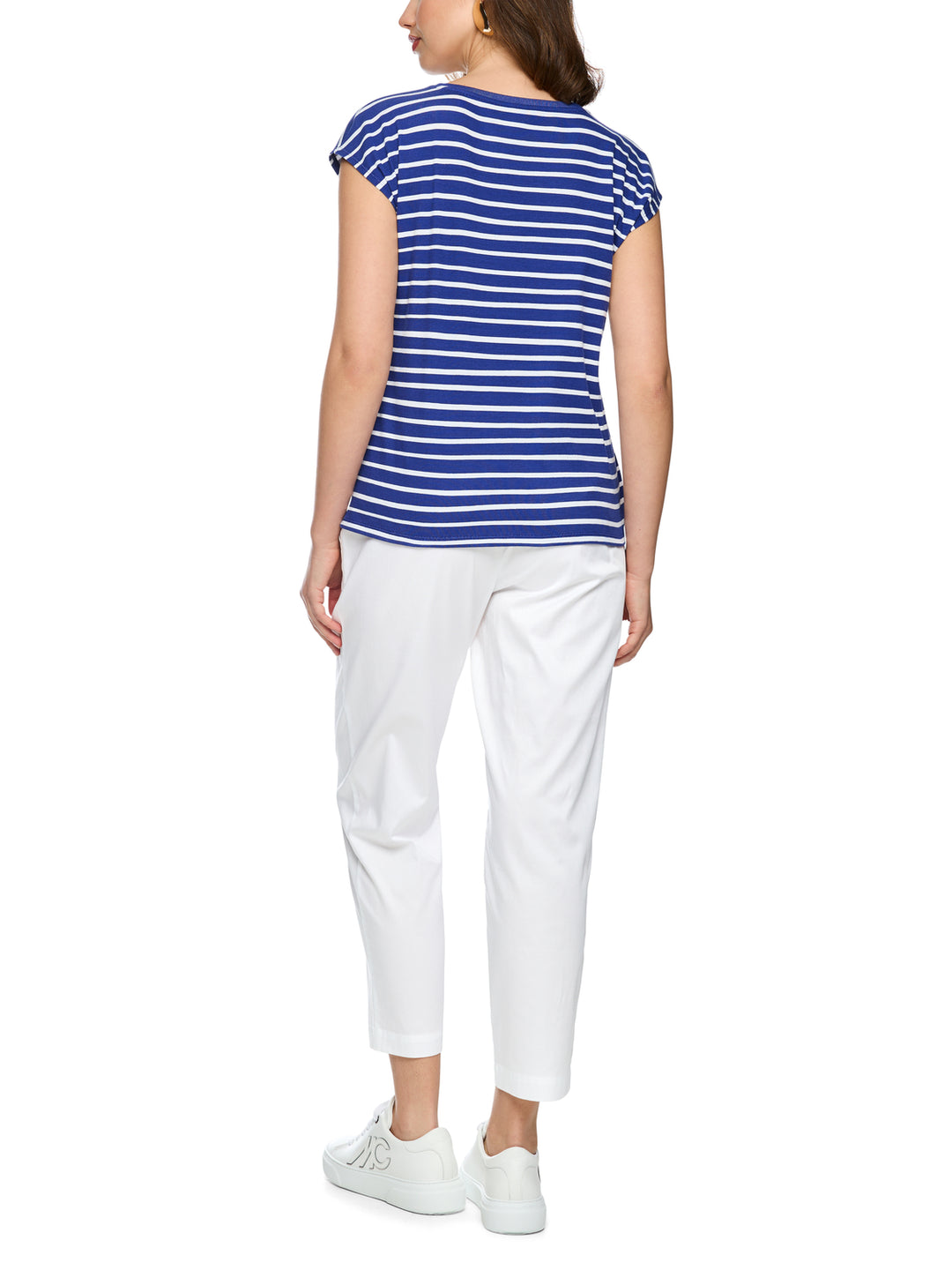 Marc Cain Gestreept shirt met citroenapplicatie  -94% katoen, 6% elastaan-DAMES TOPS & BLOUSES-Blauw