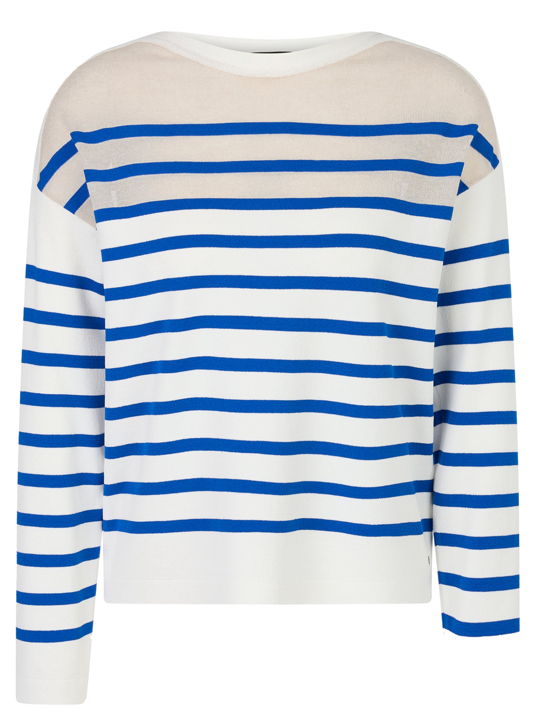 Marc Cain Gestreepte trui “Rethink Together”-DAMES TRUIEN & VESTEN-Blauw