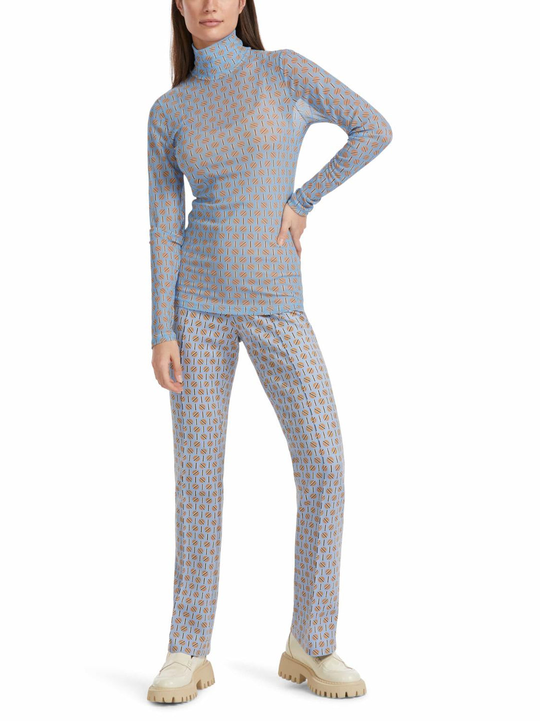 marc Cain getailleerd t-shirt-alg.: 95% polyester, 5% elastaan-DAMES TOPS & BLOUSES-Blauw