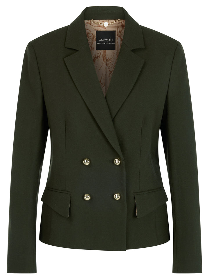 Marc Cain Getailleerde Double-Breasted Blazer-62% polyester, 34% viscose, 4% elastaan<br />Voering: 100% polyester-DAMES 