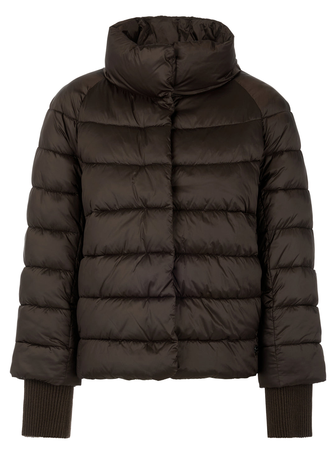 Marc Cain Gewatteerd Jack met Kunstdons – Bruin-100% polyamide-DAMES JASSEN & JACKS-Bruin