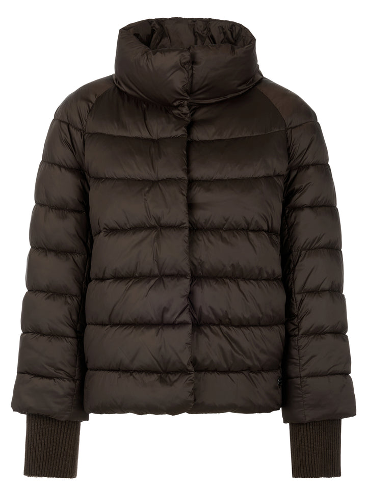 Marc Cain Gewatteerd Jack met Kunstdons – Bruin-100% polyamide-DAMES JASSEN & JACKS-Bruin