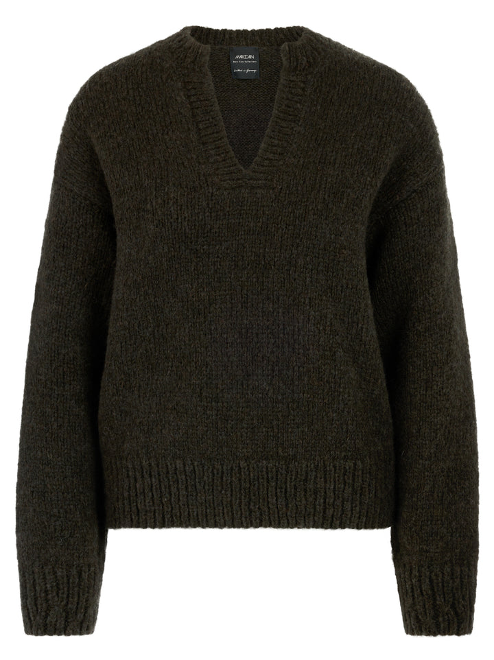 Marc Cain Grofgebreide Knitted in Germany Trui-45% wol, 30% alpaca, 25% polyamide-DAMES TRUIEN & VESTEN-Groen