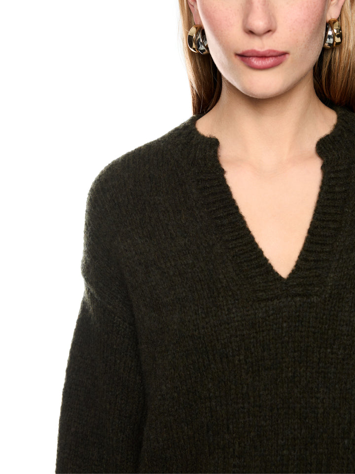 Marc Cain Grofgebreide Knitted in Germany Trui-45% wol, 30% alpaca, 25% polyamide-DAMES TRUIEN & VESTEN-Groen
