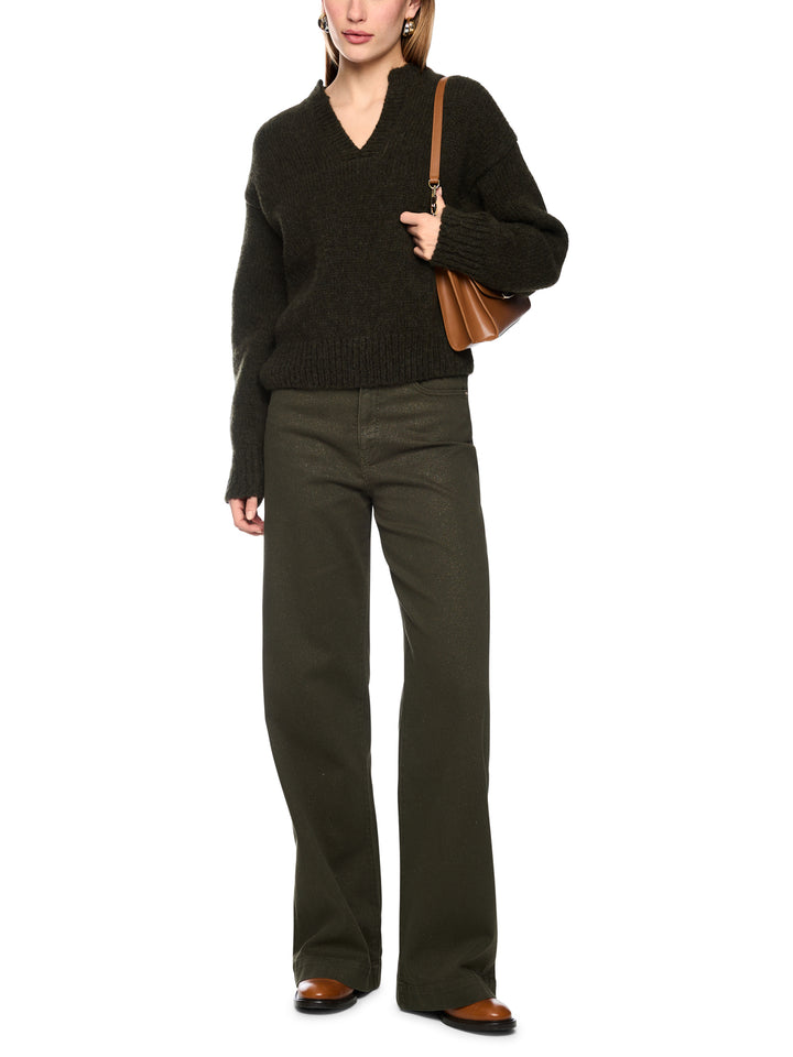Marc Cain Grofgebreide Knitted in Germany Trui-45% wol, 30% alpaca, 25% polyamide-DAMES TRUIEN & VESTEN-Groen