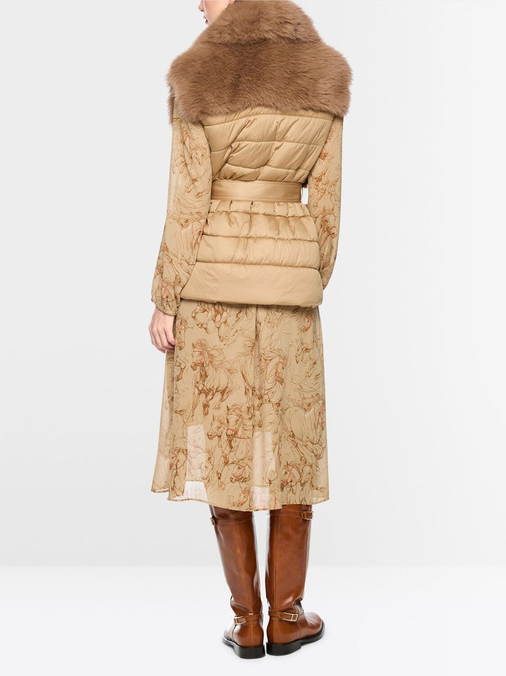 Marc Cain Imitatiebont Gilet – Bruin-100% polyester<br />Voering: 55% polyester, 45% viscose-DAMES TRUIEN & VESTEN-Bruin