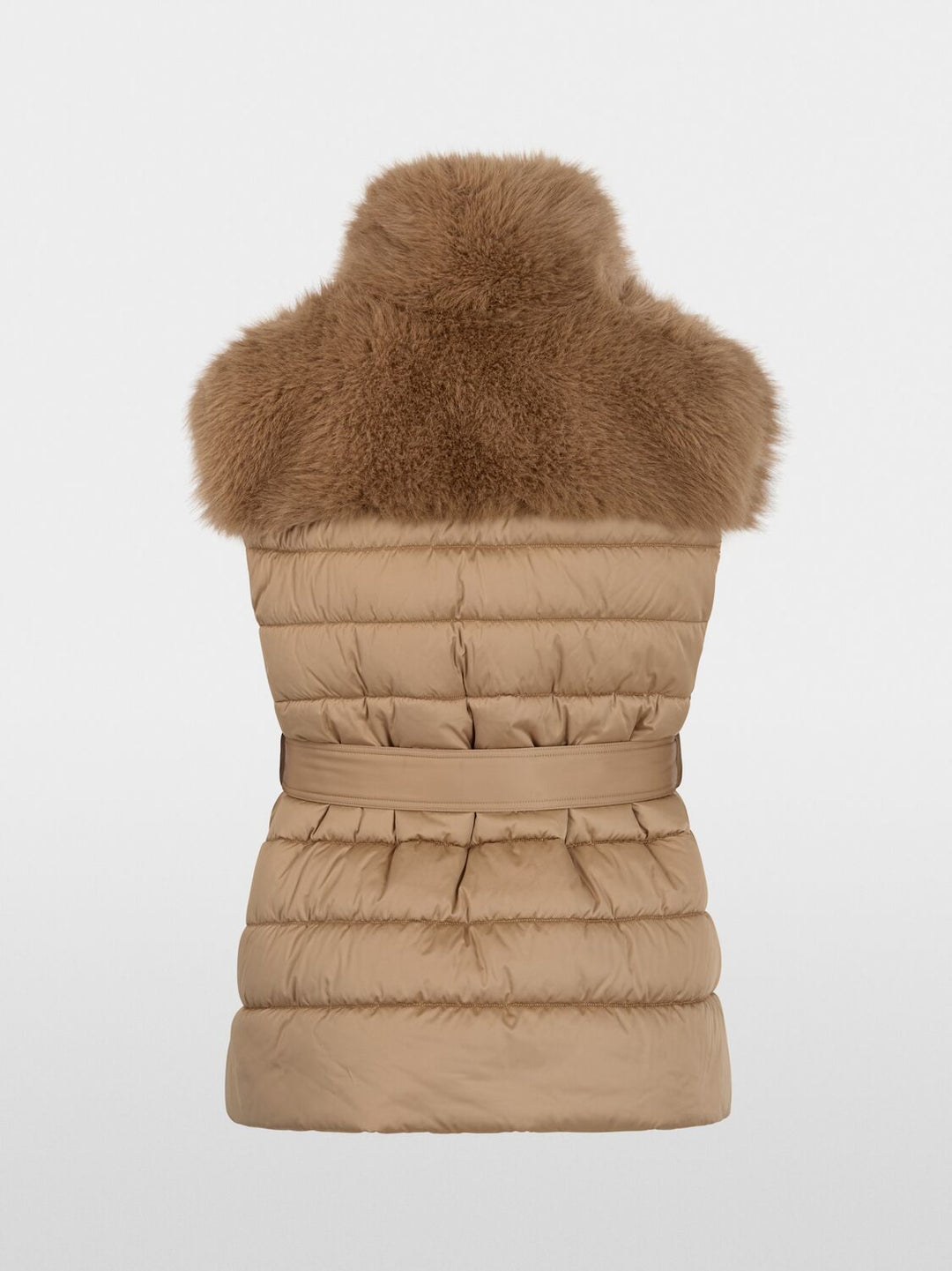 Marc Cain Imitatiebont Gilet – Bruin-100% polyester<br />Voering: 55% polyester, 45% viscose-DAMES TRUIEN & VESTEN-Bruin