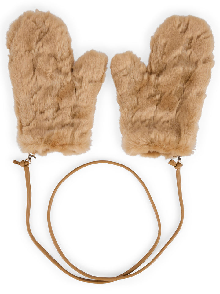 Marc Cain Imitatiebont Handwarmers – Beige-50% modacryl, 50% polyacryl<br />Binnenkant: 100% polyester-DAMES ACCESSOIRES-