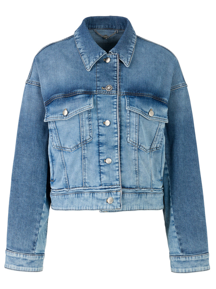 Marc Cain Jack – Blauw-92% katoen  6% elastomultiester 2% elastaan-DAMES JASSEN & JACKS-Blauw