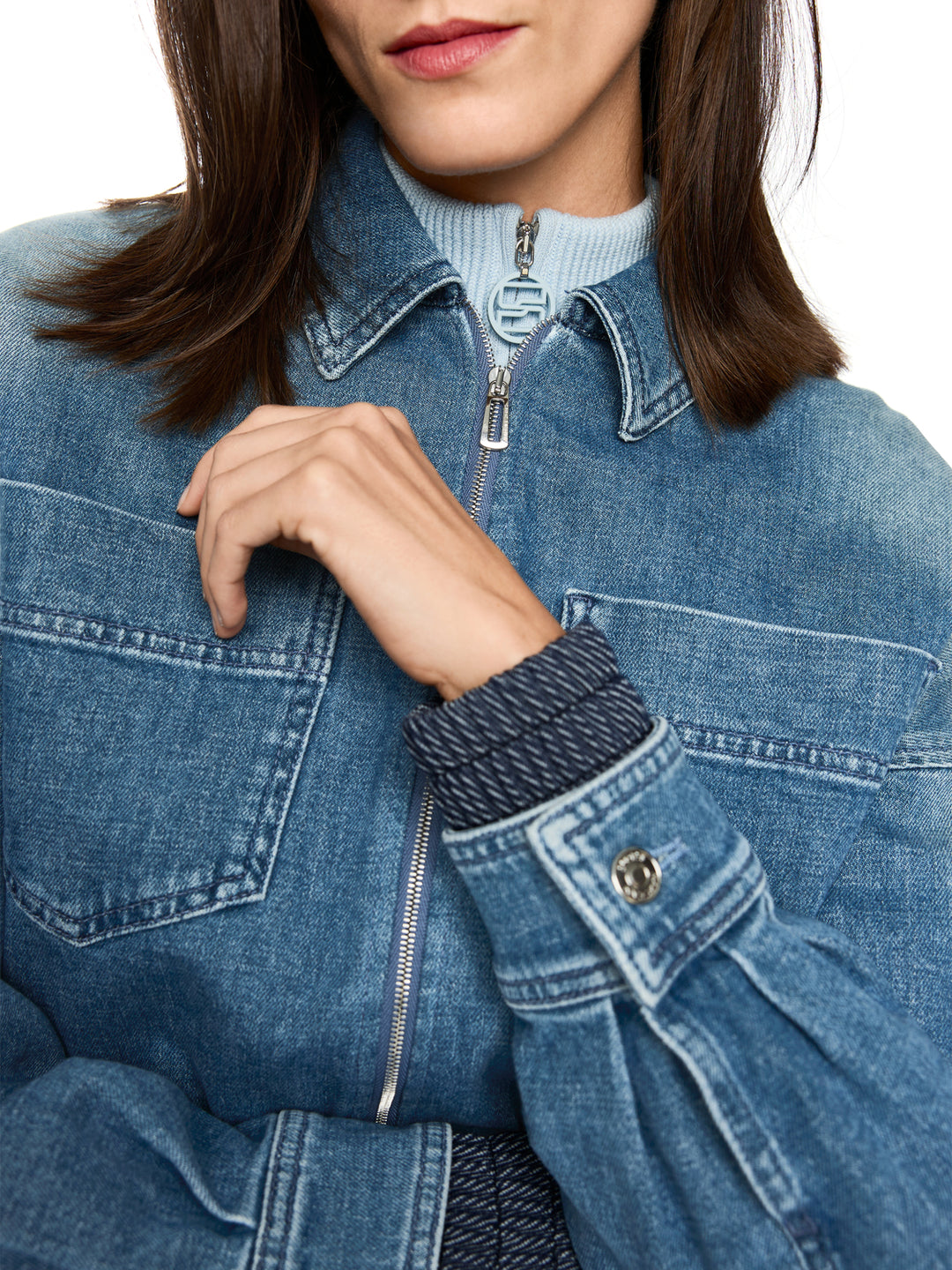 Marc Cain Jack – Blauw-99% katoen, 1% elastaan-DAMES JASSEN & JACKS-Blauw