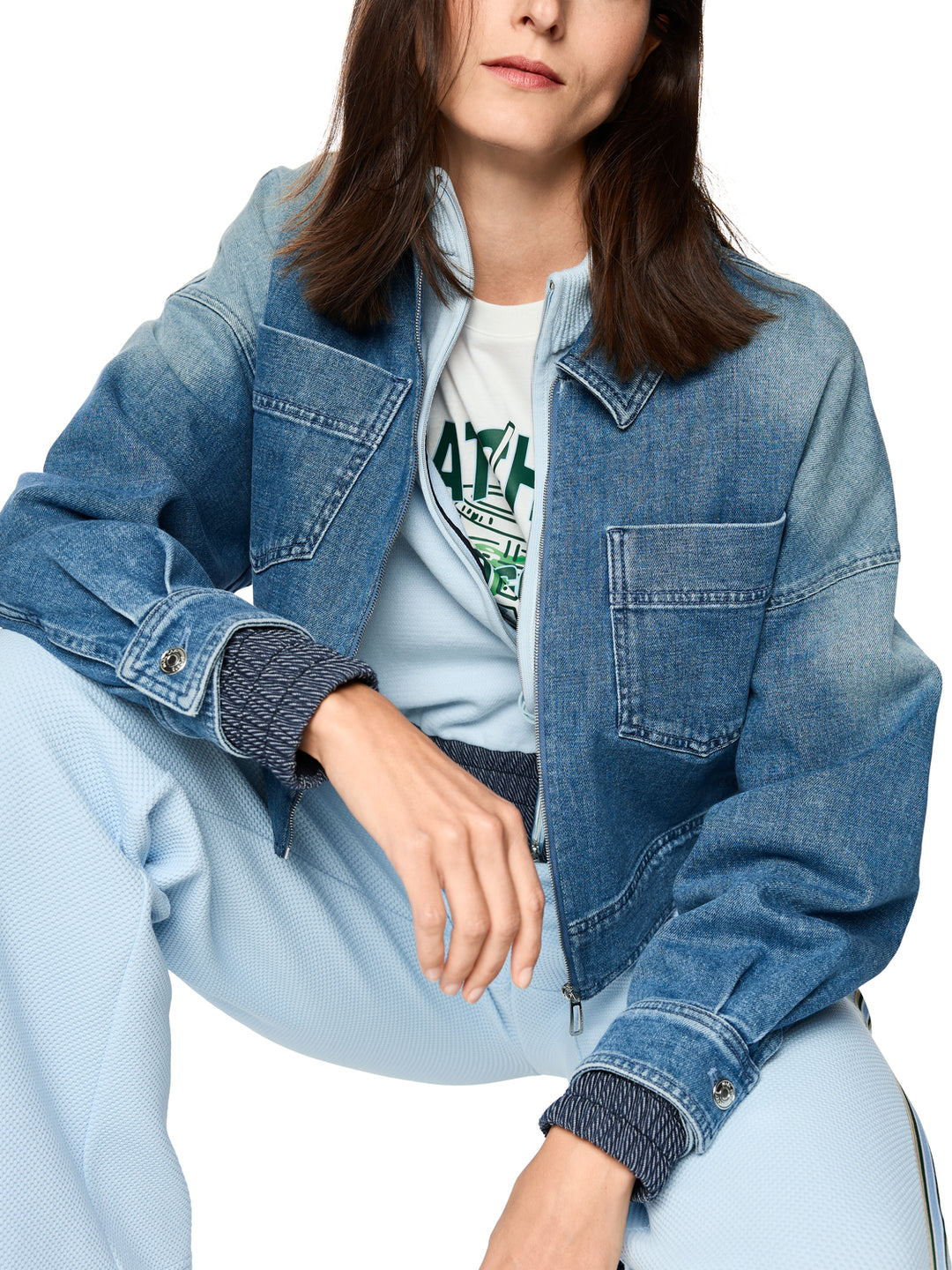 Marc Cain Jack – Blauw-99% katoen, 1% elastaan-DAMES JASSEN & JACKS-Blauw