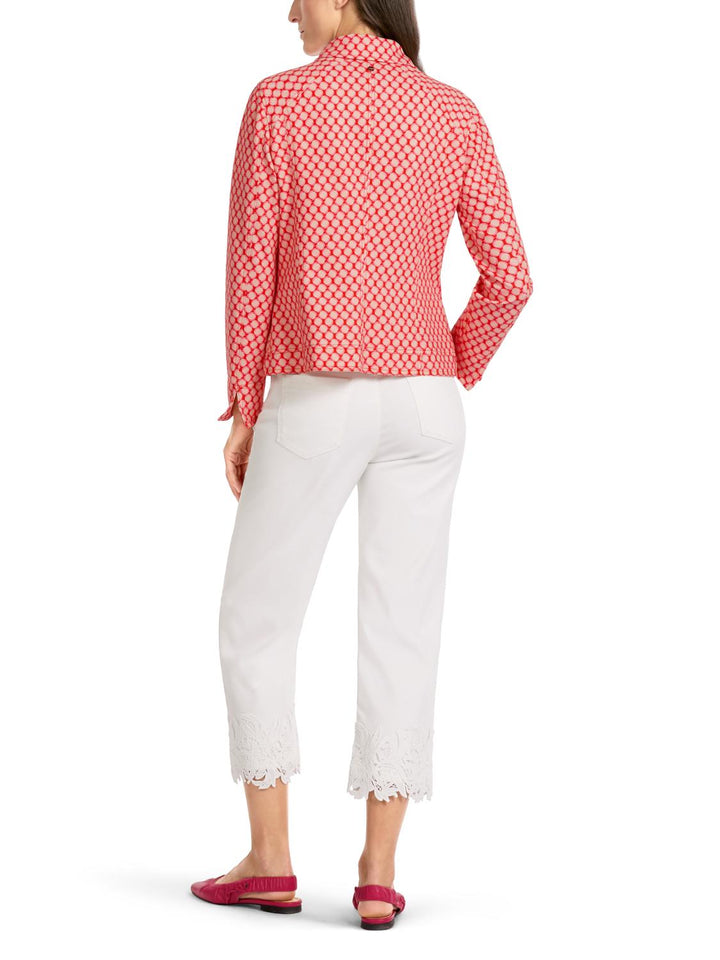 Marc Cain jasje gestippeld-voering: 65% cupro, 35% polyester<br />alg.: 86% polyamide, 14% elastaan-DAMES BLAZERS & GILETS-Oranje