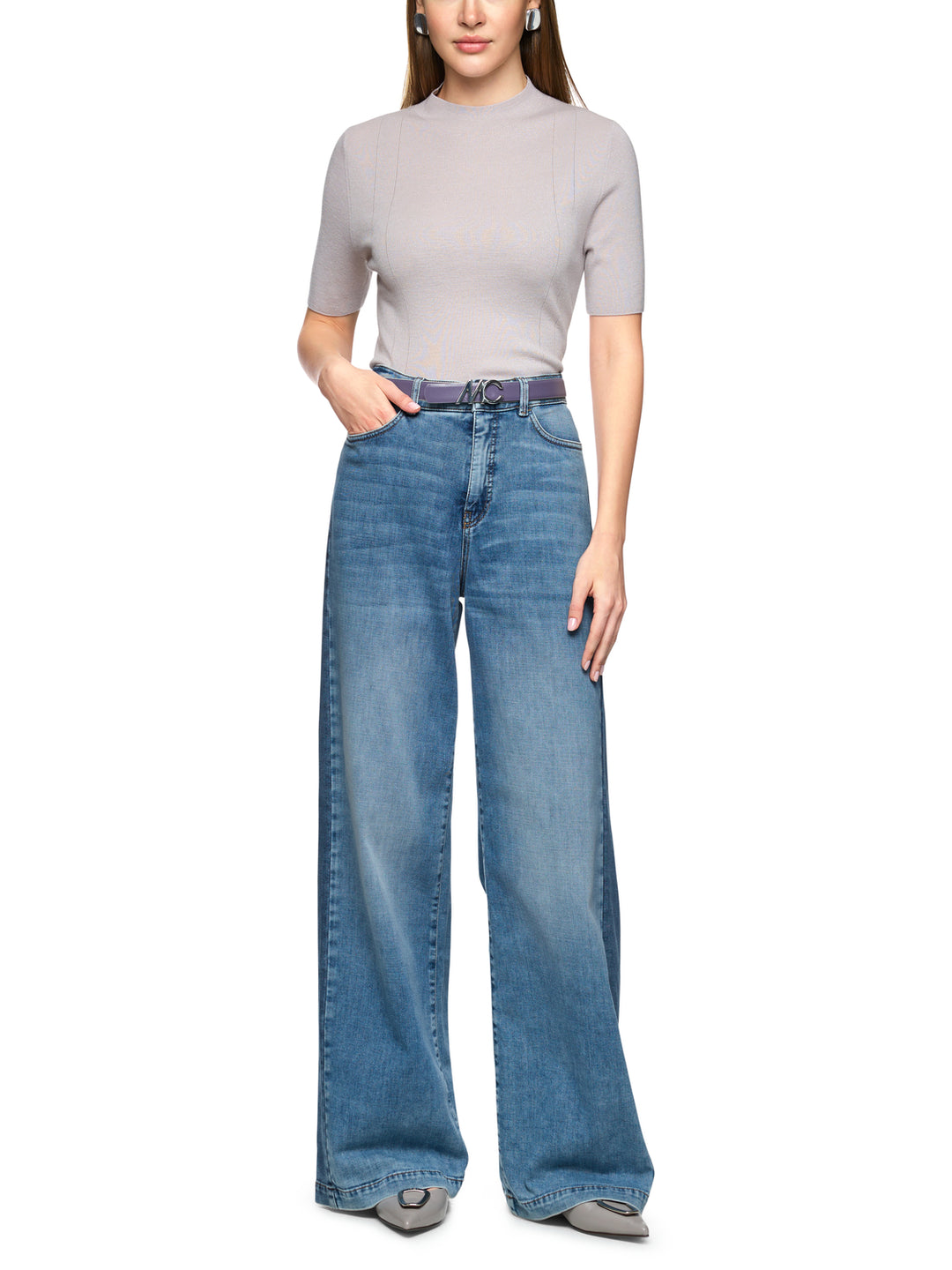 Marc Cain Jeans – Blauw-92% katoen 6% elastomultiester 2% elastaan-DAMES BROEKEN-Blauw