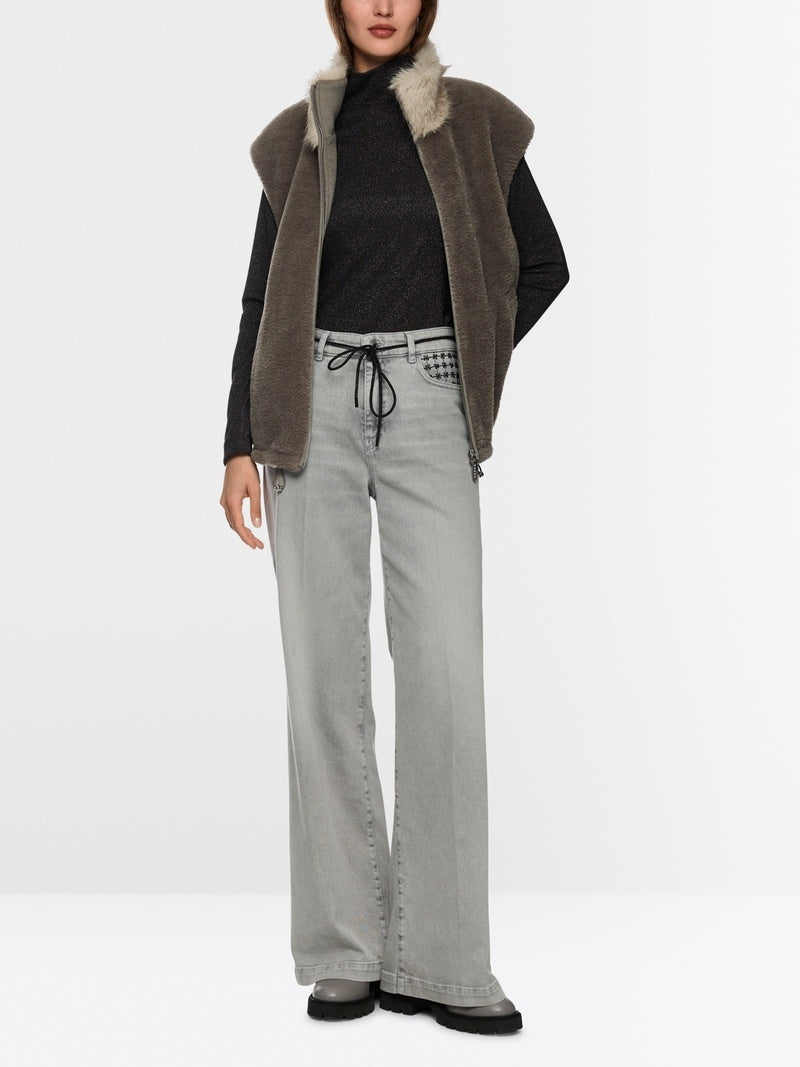 Marc Cain Jeans – Grijs-98% katoen, 2% elastaan-DAMES BROEKEN-Grijs