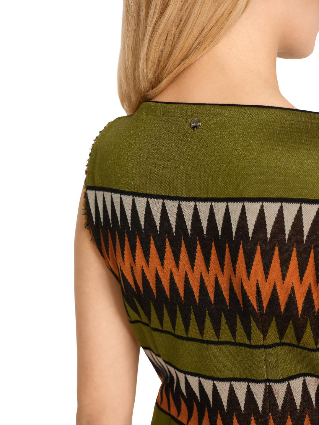 Marc Cain jurk-73% viscose, 14% katoen, 9% polyester, 4% polyamide<br />Jerseyeinsatz: 69% viscose, 29% polyamide, 2% elastaan-DAMES JURKEN-Groen