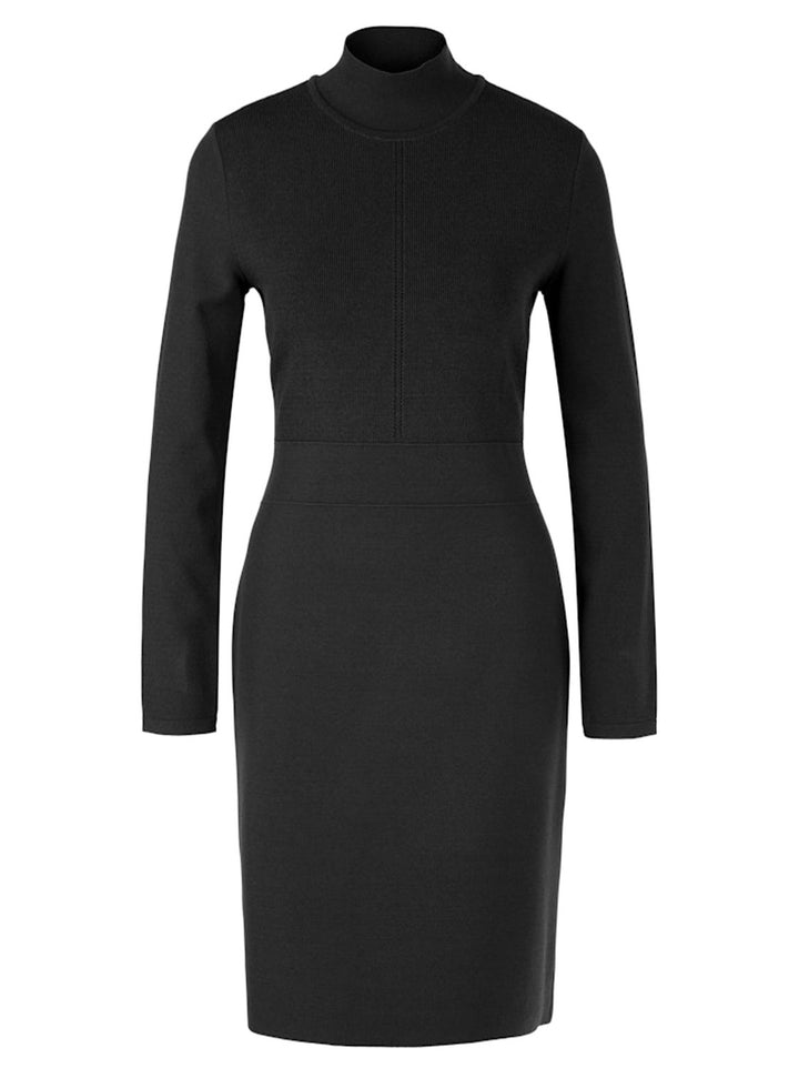 Marc Cain jurk met col ‘Rethink Together’-alg.: 88% viscose (gerecycled), 12% polyester-DAMES JURKEN-Zwart