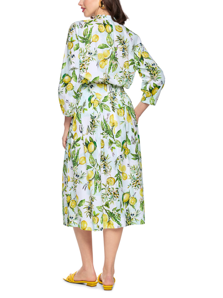 Marc Cain Katoenen rok met citroenprint-100% katoen-DAMES ROKKEN-Wit