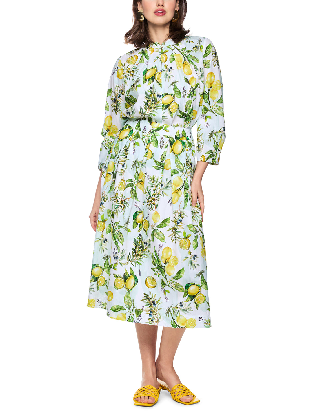 Marc Cain Katoenen rok met citroenprint-100% katoen-DAMES ROKKEN-Wit