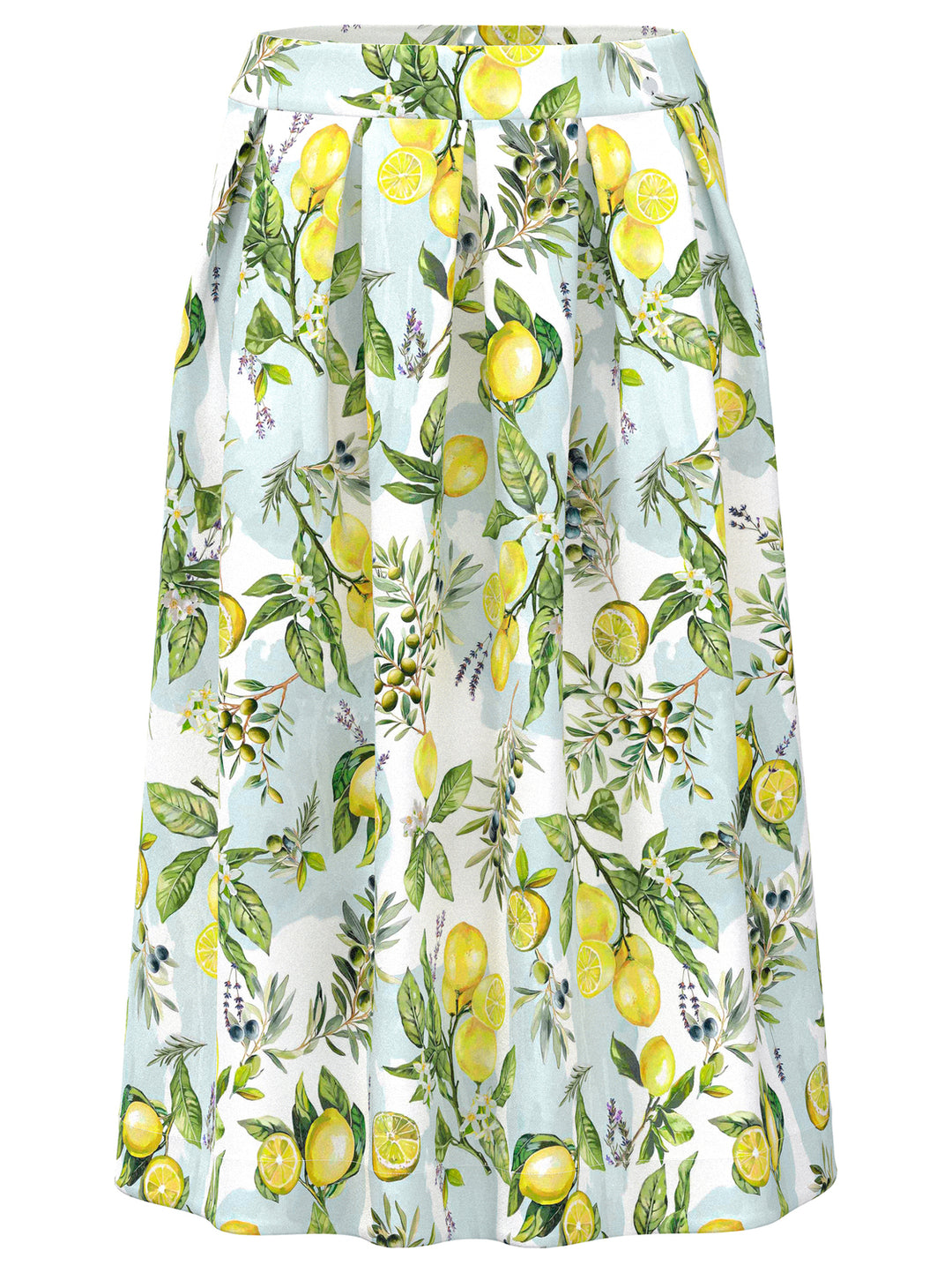 Marc Cain Katoenen rok met citroenprint-100% katoen-DAMES ROKKEN-Wit