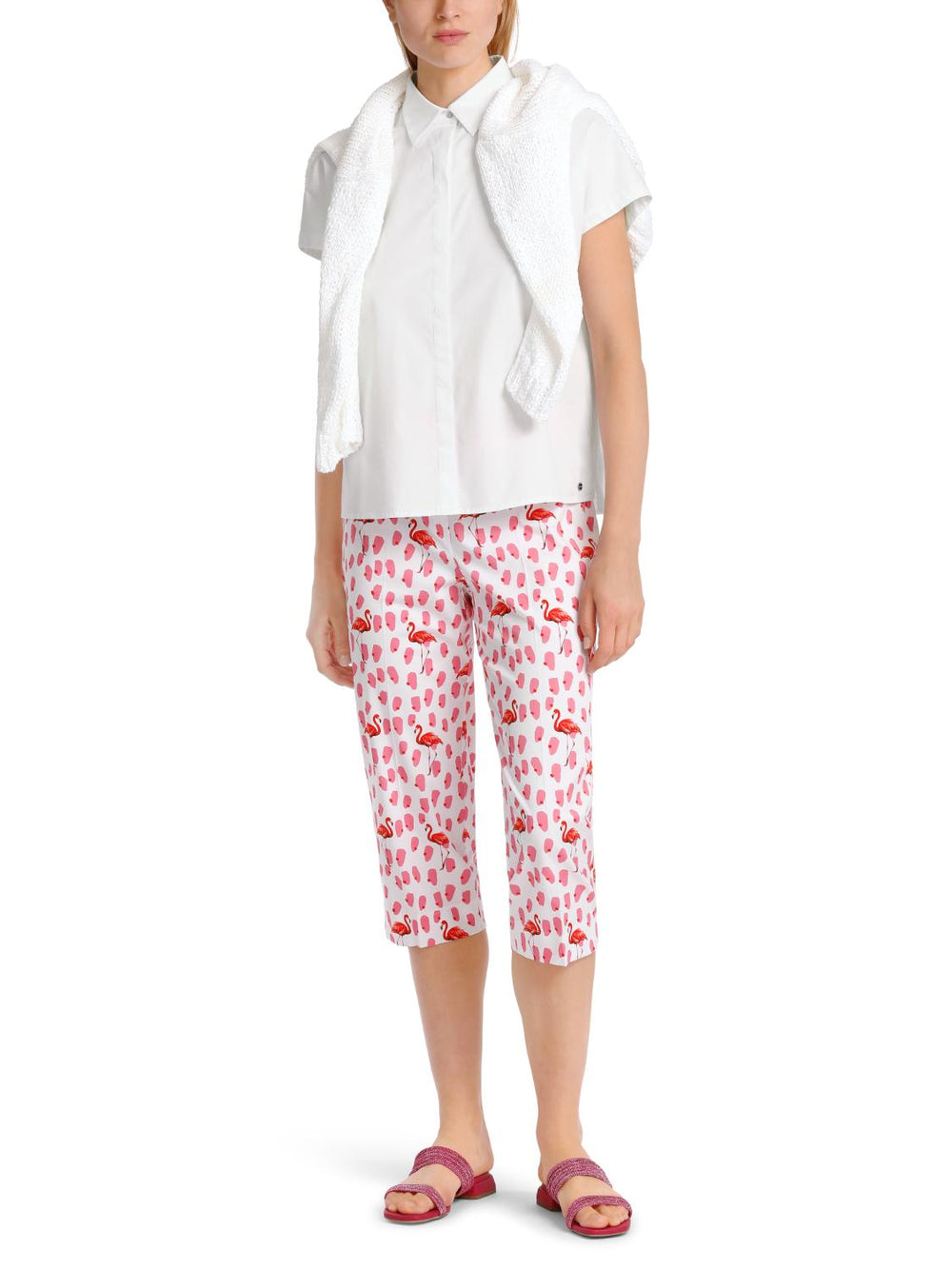 Marc Cain kimonoblouse-50% katoen, 46% viscose, 4% elastaan-DAMES TOPS & BLOUSES-Wit