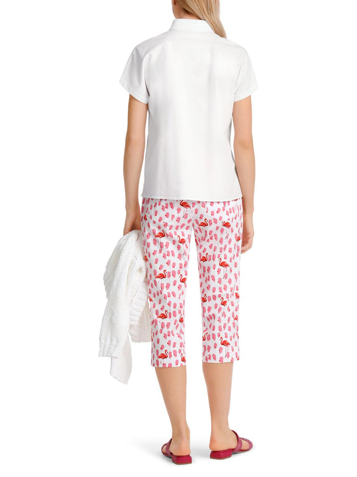 Marc Cain kimonoblouse-50% katoen, 46% viscose, 4% elastaan-DAMES TOPS & BLOUSES-Wit