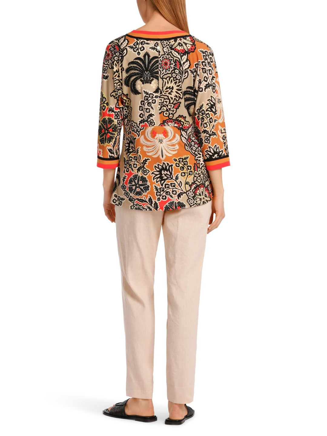 Marc Cain kimonoblouse-95% polyester, 5% elastaan-DAMES TOPS & BLOUSES-Bruin