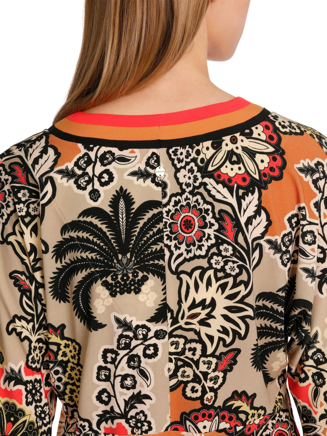 Marc Cain kimonoblouse-95% polyester, 5% elastaan-DAMES TOPS & BLOUSES-Bruin