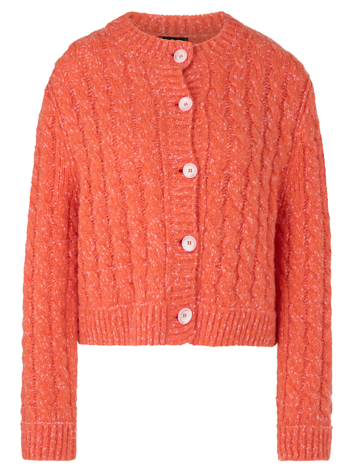 Marc Cain Knitted in Germany Cardigan – Oranje-27% polyamide, 27% wol, 25% acryl, 21% alpaca-DAMES TRUIEN & VESTEN-Oranje
