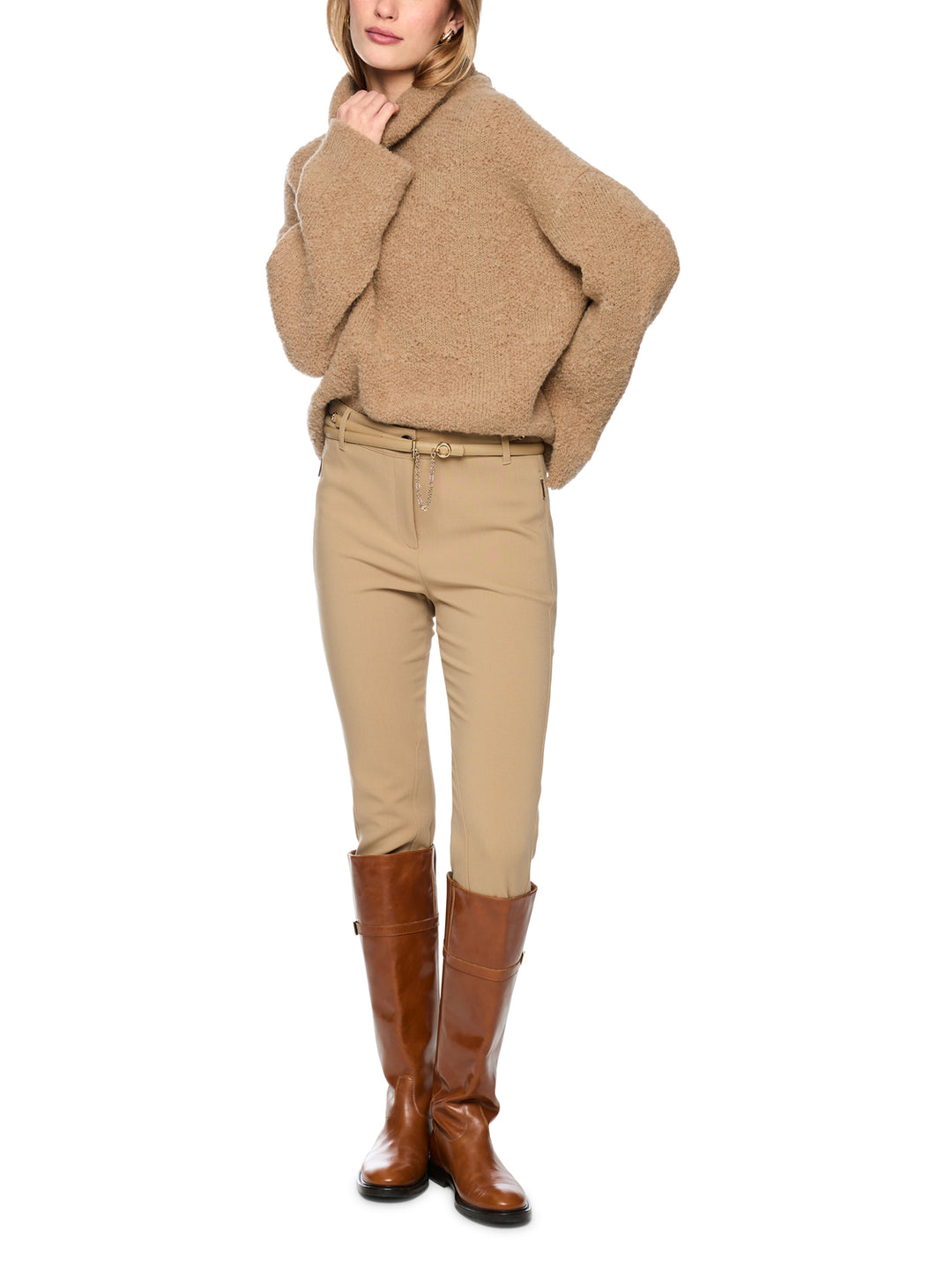 Marc Cain Knitted in Germany Coltrui – Beige-46% acryl, 23% wol, 22% alpaca, 9% polyamide-DAMES TRUIEN & VESTEN-Beige